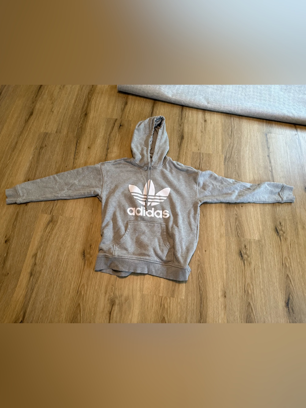 adidas Gray Hoodie with White Trefoil Logo